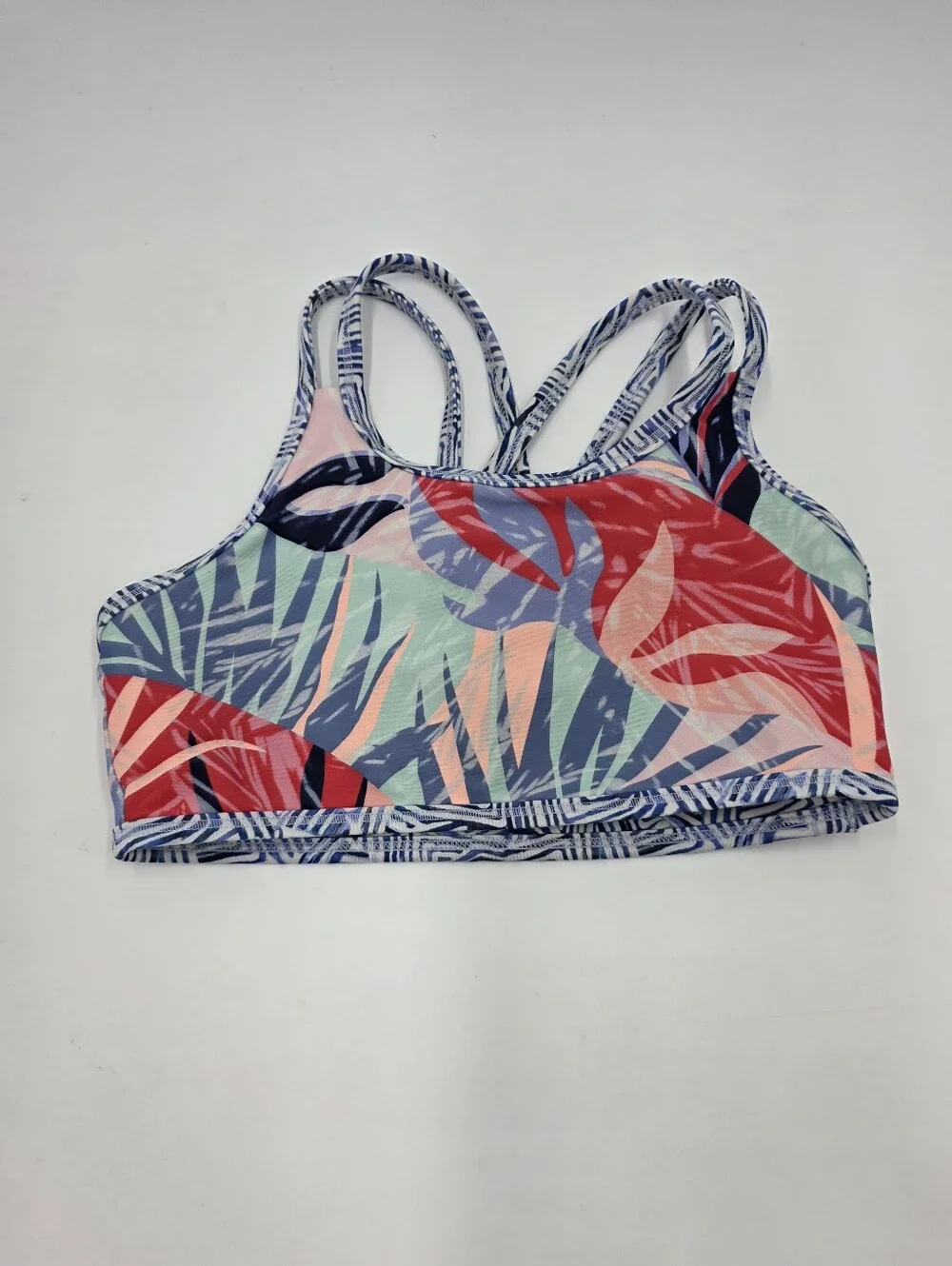 Athleta Girl Palm Oasis print reversible bikini top and bottoms size S